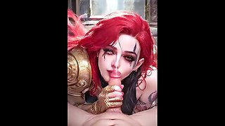 Illuxxxtrandy Horny Redhead Fucks Massive Monster Cock, Intense Hardcore Sex, Hot Ass Swallowing Cum