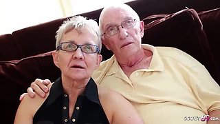 Real Couple's Wild MMF Threesome: Granny, Husband, and Massive Cock
