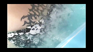 Very Beautiful Sexy MILF with Big Tits Masturbates Her Pussy with a Dildo in the Pool