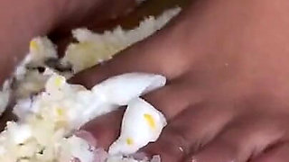Ebony Girl Smashes Cupcakes with Her Feet