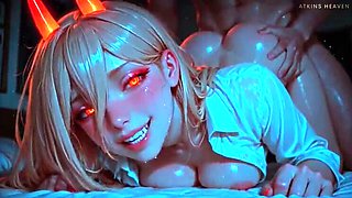 Atkins Heaven Anime Hentai - Petite Girl Rough Doggy Style Fuck with Cum on Face