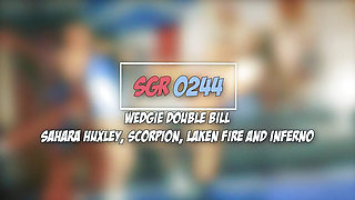 Sgr0244 Wedgie Double Bill - Sahara Huxley, Scorpion, Laken Fire and Inferno