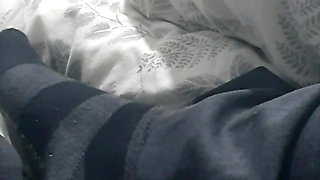 Step mom in bed handjob step son dick making him hard