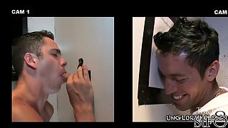Handsome horny str8 visits gay gloryhole