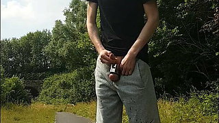 Twinkslut pissed himself on a public walkway