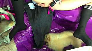 Blonde tight pussy babe solo toy fun in glamour masturbation