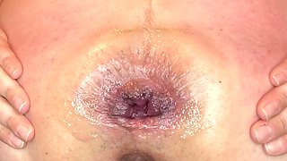 Anal Insertion Training with Glass Water Bottle. Best Gape Ever.