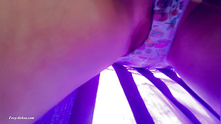 WoW!!! What happens under the skirt on the bus!! Orgasm before college