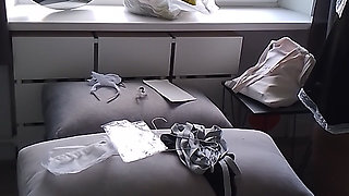 Purr Putting Black French Cut Pantyhose and Maid Uniform