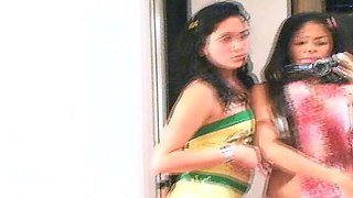 Naughty teen lesbo filming