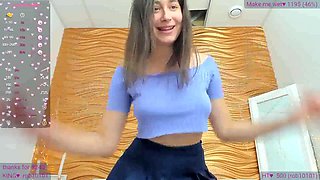 Petite skinny big natural tits teen babe solo tease