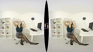 Office Flirt; Solo Striptease Office Lingerie Nylons