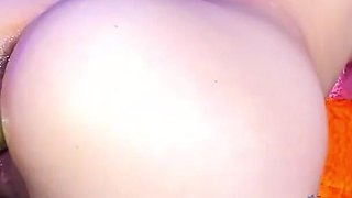 Brunette Babe Fucked with a Big Dildo