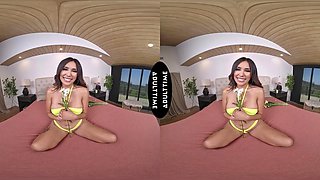 CLOSEUP VR - Gorgeous Jena LaRose rides your cock wildly while playing with her big tits POV