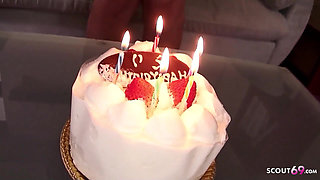 Skinny Japan teen gifted with hard fuck by step dad at birthday