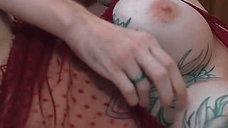 Step Mom Waiting Husband, but Shares Bed with Step Son Till Huge Facial After Unexpected Cum Inside