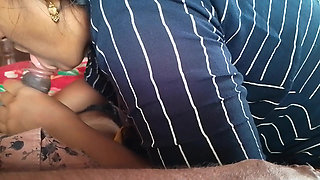 Tamil housewife puts her husband's penis in her mouth and sucks his milk