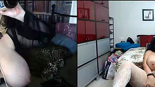 Brunette dominatrix punishes big boobed blonde Bibi Miami