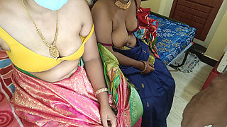 Married sisters enjoying threesome hot sex