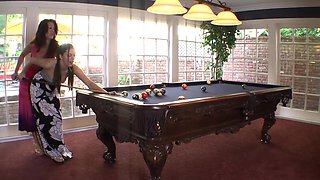 Missy Stone's Pool Table Lesbian Passion in a MILF Teaching Rush