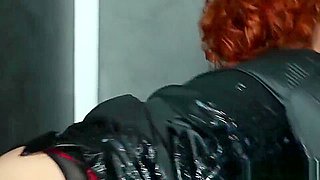 Redhead babe bukkake covered at the gloryhole