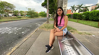 Girl gets led to an apartment by a guy on the street