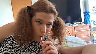 I gave my stepdaughter Agnes Swallow some man meat in exchange for a blowjob