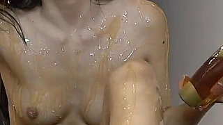 Super Oiled Asian Squirts All Over Face