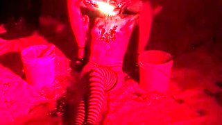Fetish bdsm anal dildo play
