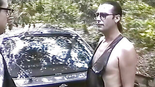 Outdoor punishing lesson in the forest