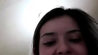 Small tit brunette banged on the floor