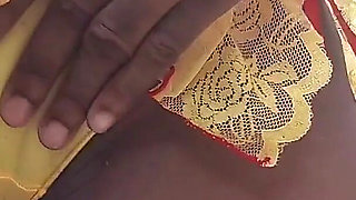 Teasing Rubbing My Pussy Pissing in Sexy Yellow Underwear