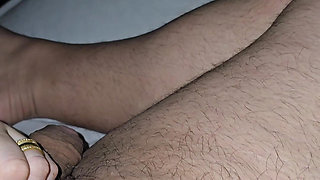Step mom hand slip into step son dick in erection and handjob him hard