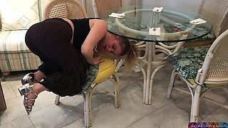 Stepmom stuck under the table - Erin Electra