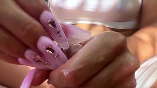 Sexy Step Mom Seduces With Long Coffin Nails Tease And Insertion While He Explodes On Her Nails Hot