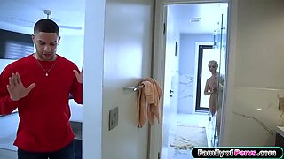 Big T And Carina Blair - Stepmom Takes A Shower And Fucks Stepson