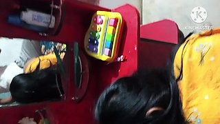 Yellow Night Dress Wearing Aunty Boobs Milk Droped on Penis and Fucking Big Boobs Aunty's Pussy