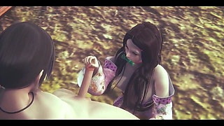 Demon Slayer Hentai - Nezuko Handjob and Anal - Japanese Asian Manga Anime Film Game Porn