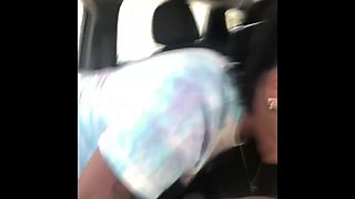 Anika Summers black amateur blowjob in car