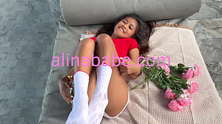 Petite Hot Asian In Her Hot Panties Dancing Before School