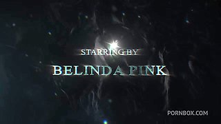 Sexy teen Belinda pink in erotic milk show in first DP interracial
