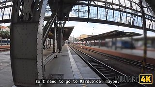 Hunt4k. blonda beauty sucked a dong in the teach station wc!