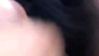 Horny brunette gets banged by two guys