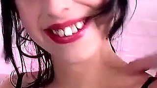 First a Dildo Then a Big Cock Inside the Pussy for Young Brunette with Piercing
