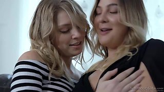 Blair Williams and Giselle Palmer are eating each others pussy gently and moaning while cumming