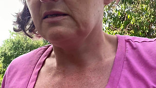 Pissing Outdoors Followed by Chatting with My Tits Out