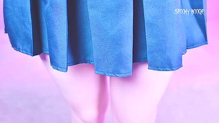 Solo babe masturbating in Midoriya Izuku cosplay