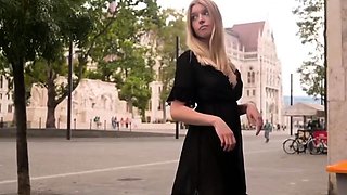 Picked up euro blonde outdoor fucked after public bj