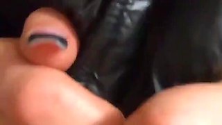 Preview-cum Play on My New Long Black Shiny and Puffy Jacket 184