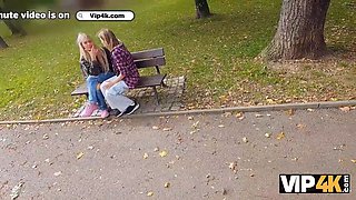 Vip4k. horny blondie lesbian didn’t watch a problem to pound on a job audition in front of her girlfriend